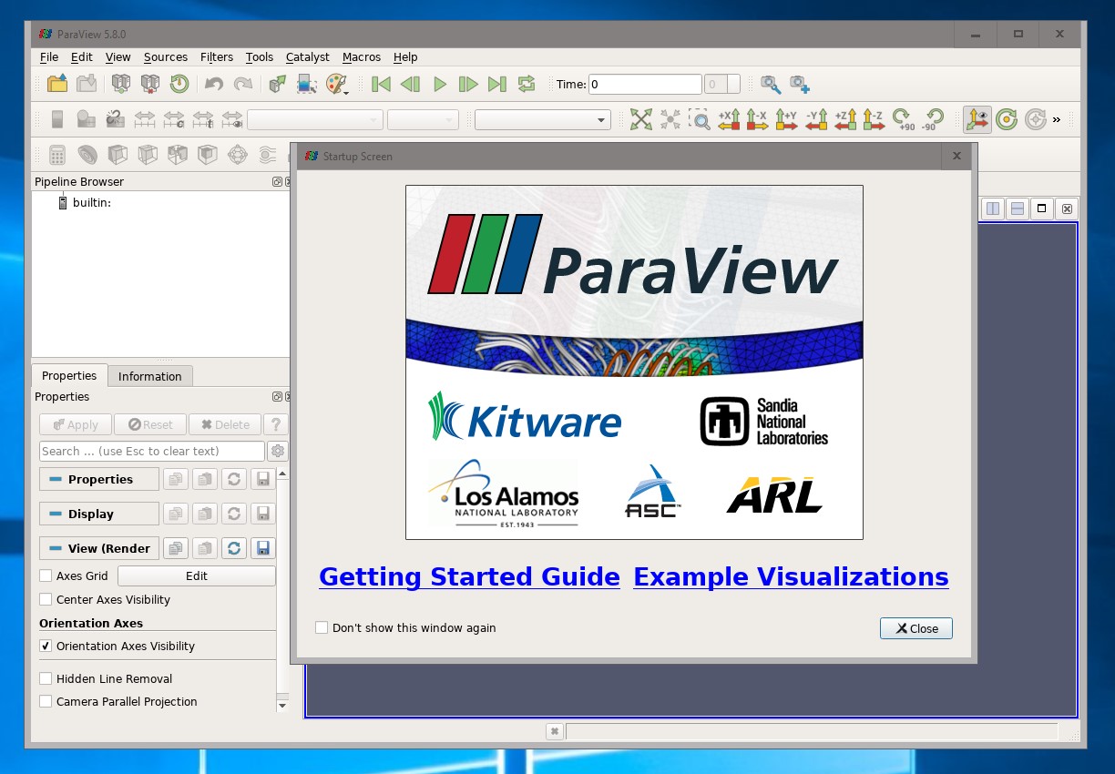  Example ParaView GUI 
